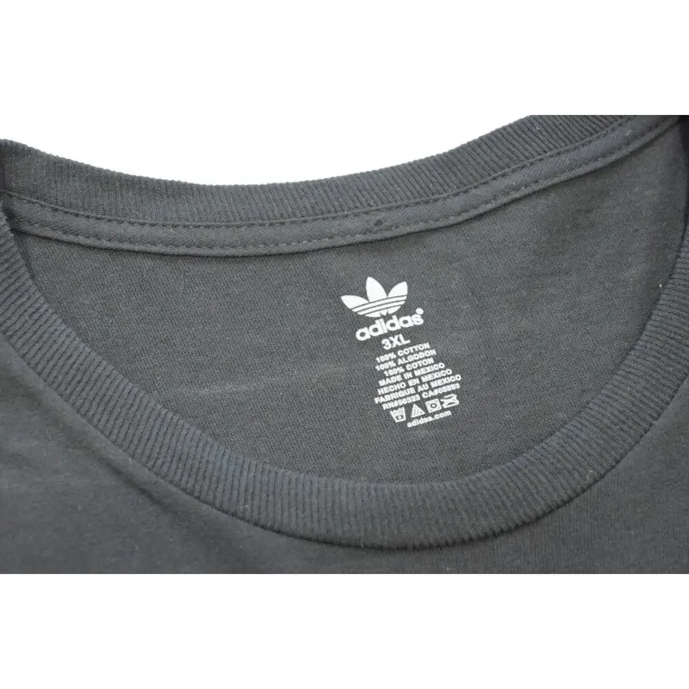 Adidas Tee Shirt Black Basketball Black Short Sleeve‎ Mens Size 3XL